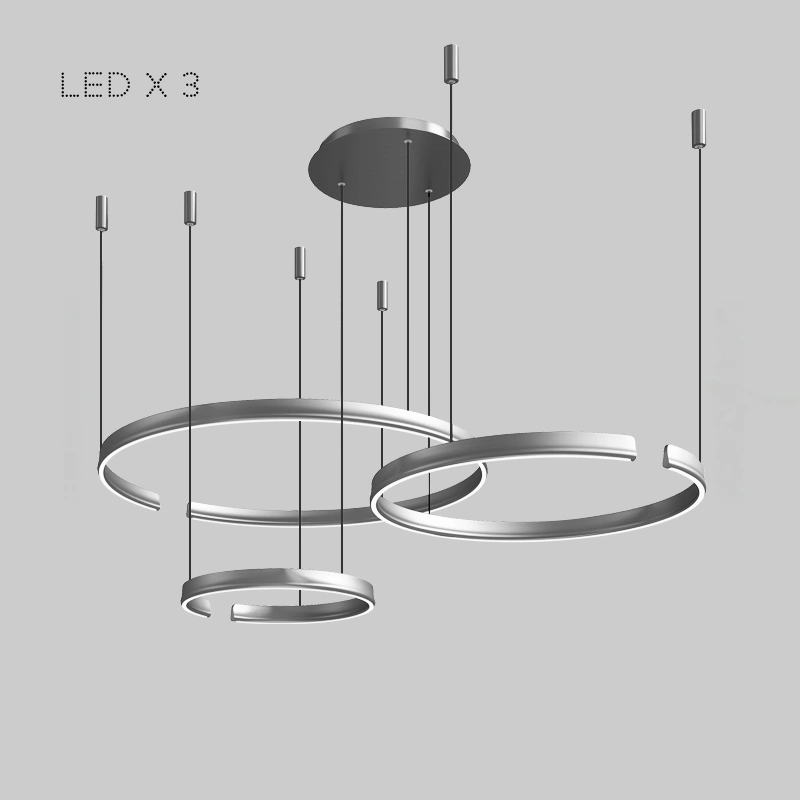 Три кольца. Цвет Хром. 45 + 65 + 85 см