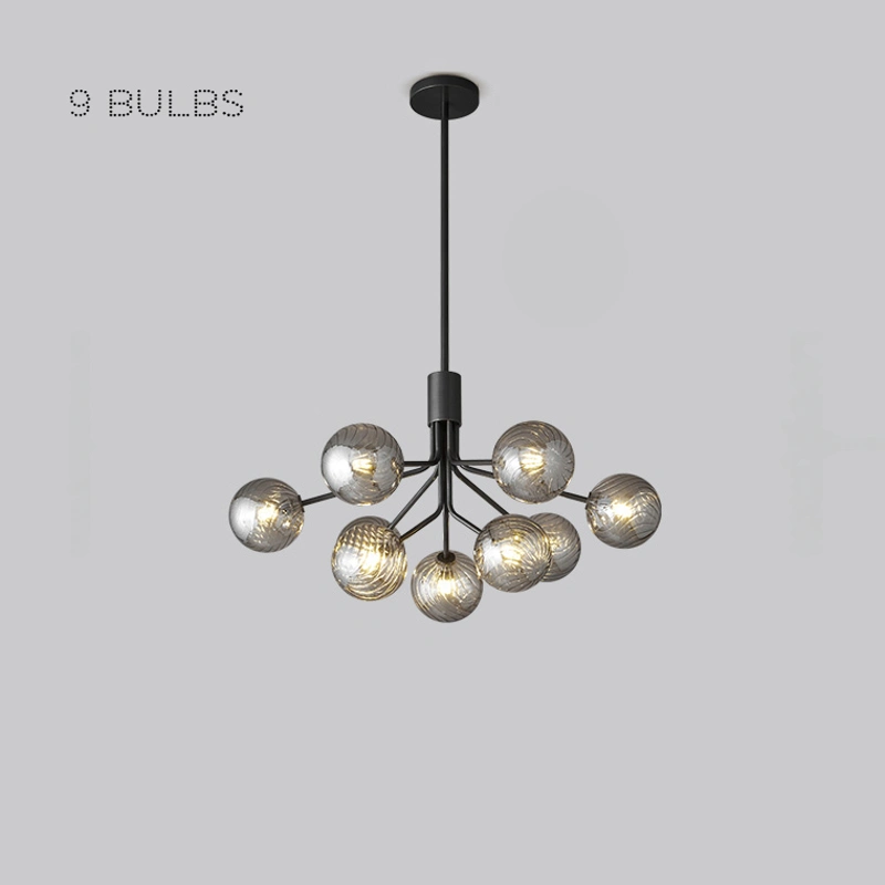 9 плафонов. Цвет черный