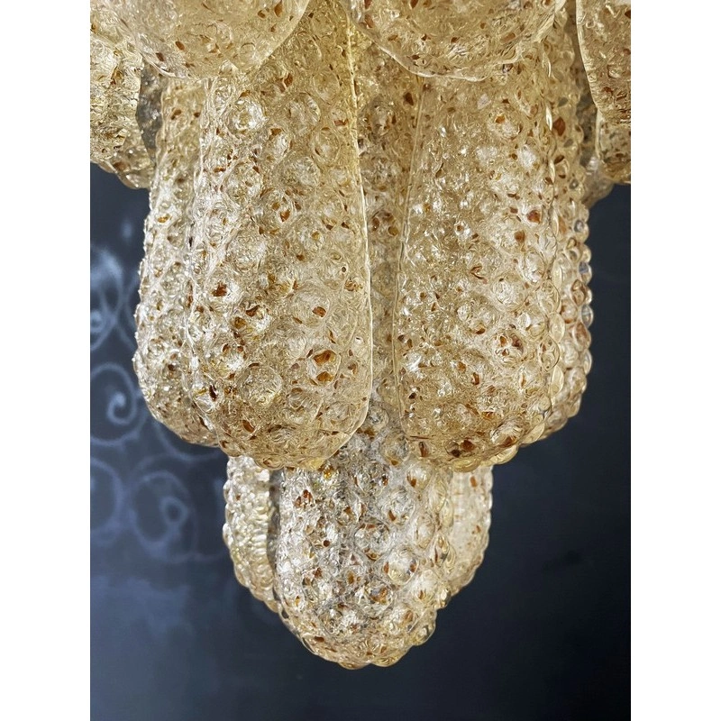 Винтажная люстра Murano Chandelier 52 Yellow Drop Glasses