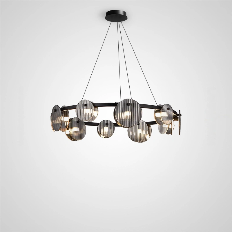 10 плафонов. Цвет Черный. Трехцветный свет