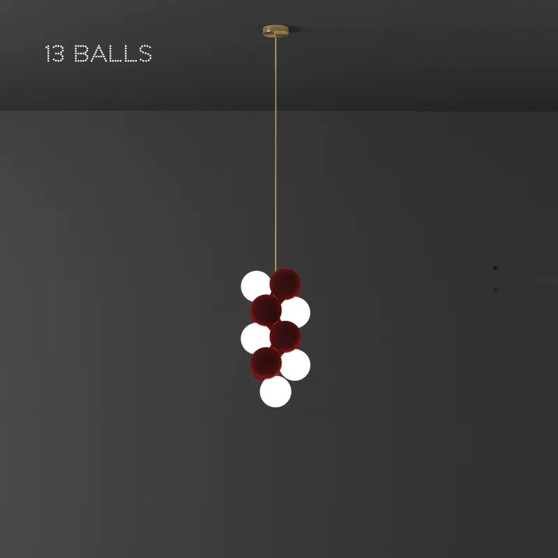13 шаров (5 ламп). Цвет Бордо