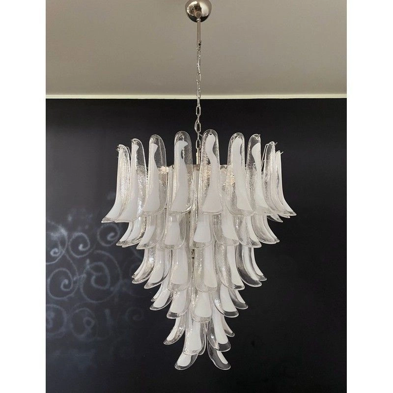 Винтажная люстра Murano Chandelier 75 White Petal Glass