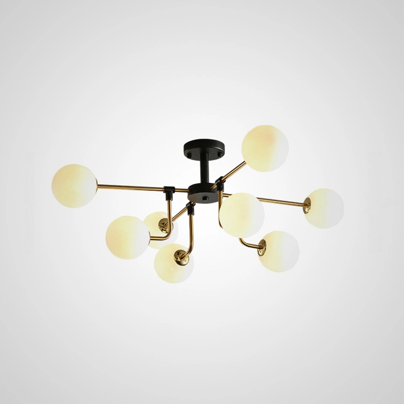 8 плафонов. Цвет молочно-белый.