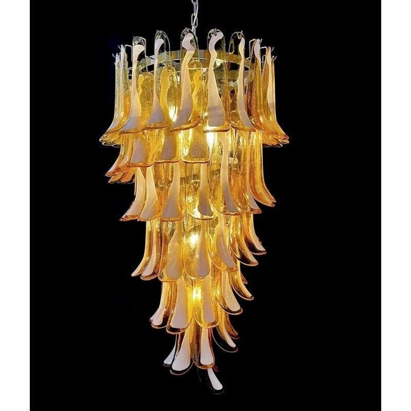 Винтажная люстра Murano Chandelier 83 Caramel-Colored Petal Glass
