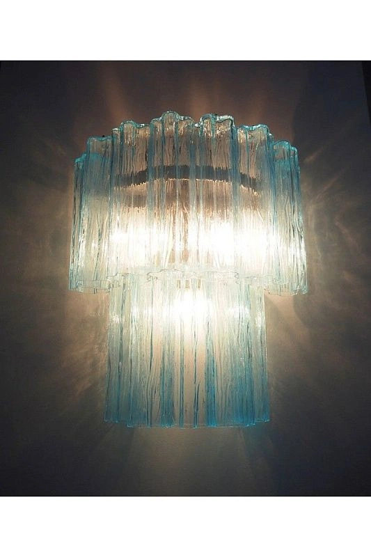 Настенный светильник Murano Wall Lamp 13 Blue Glass Tubes