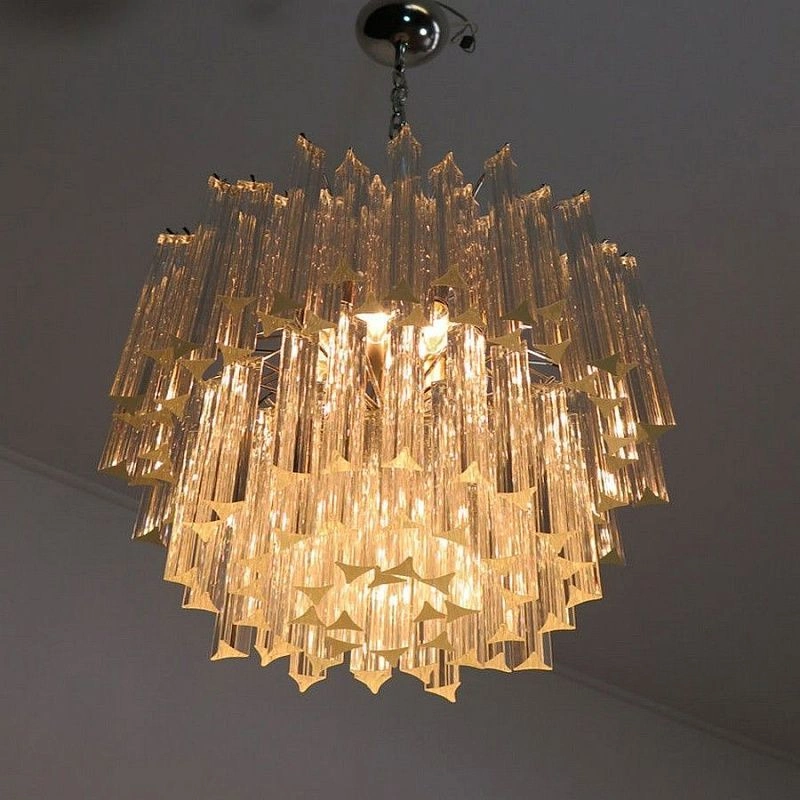 Винтажная люстра Murano Chandelier 107-1 Clear Prism Glasses