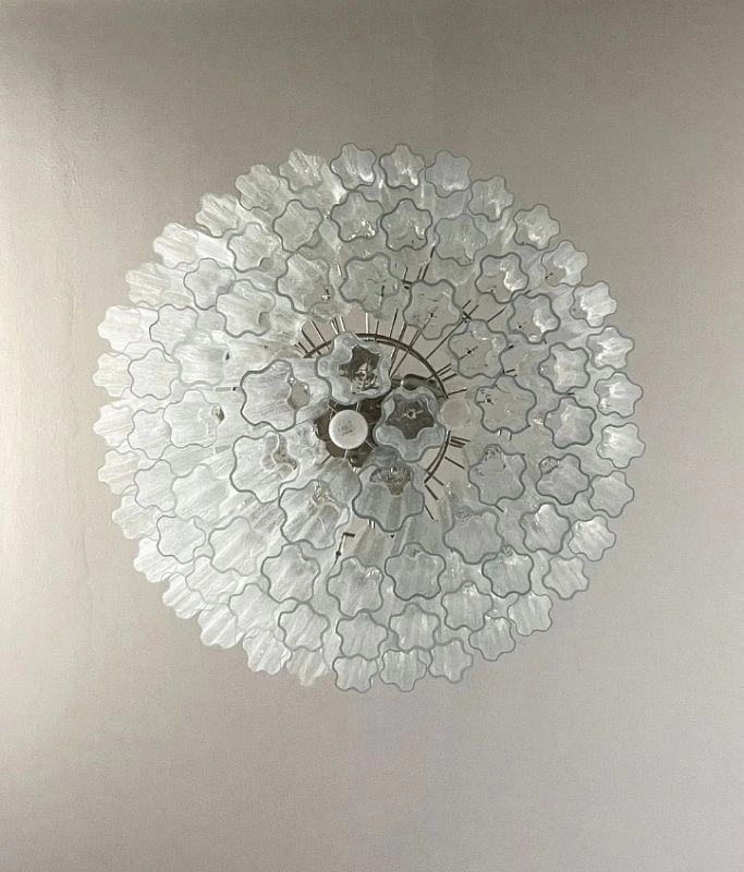 Винтажная люстра Murano Chandelier 78 Clear Glass Tubes