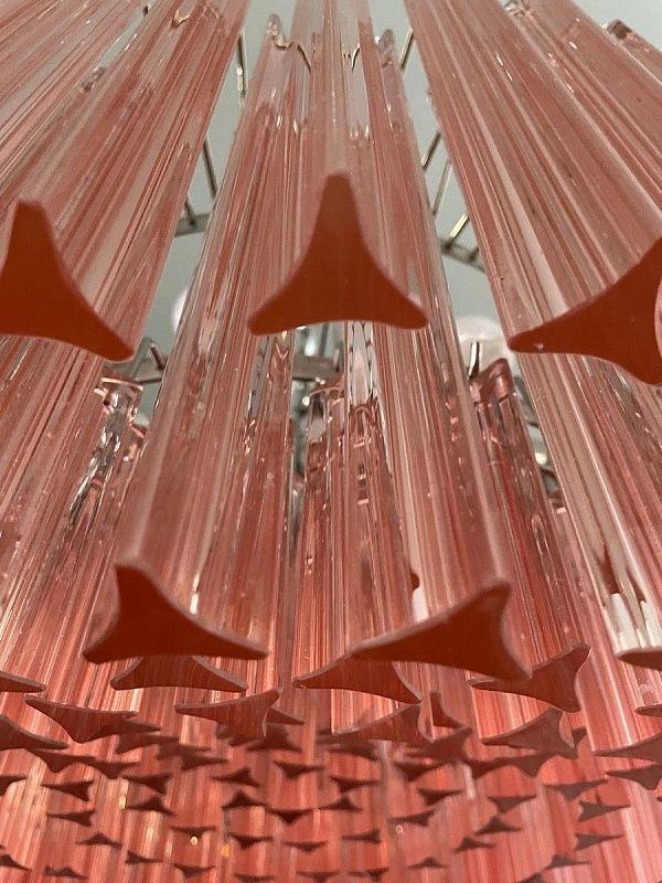 Винтажная люстра Murano Chandelier 265-1 Pink Prism Glass