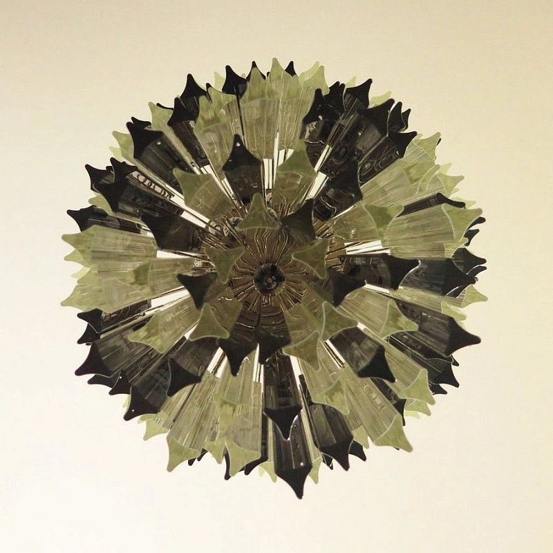 Винтажная люстра Murano Chandelier 184 Clear and Smoky Prism Glass