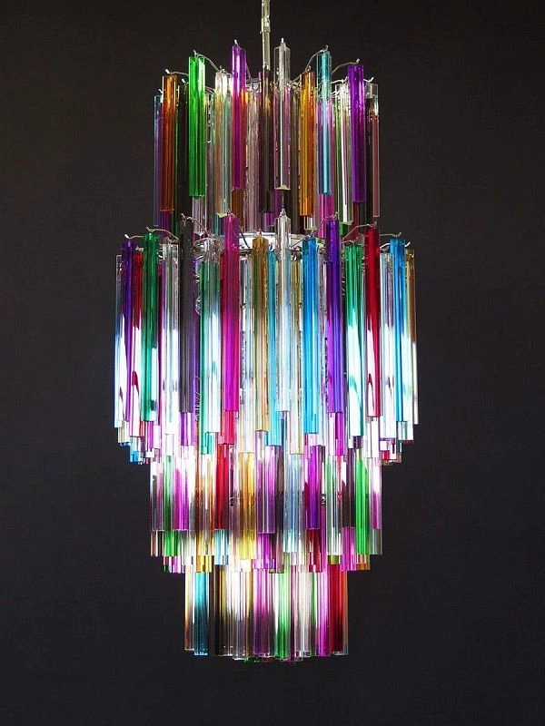 Винтажная люстра Murano Chandelier 242-1 Multicolored Prism Glasses