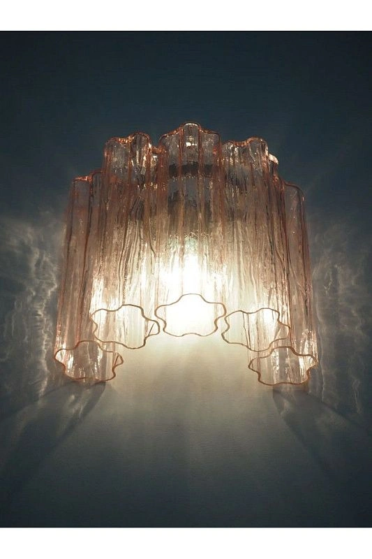 Настенный светильник Murano Wall Lamp 5 Pink Glass Tubes