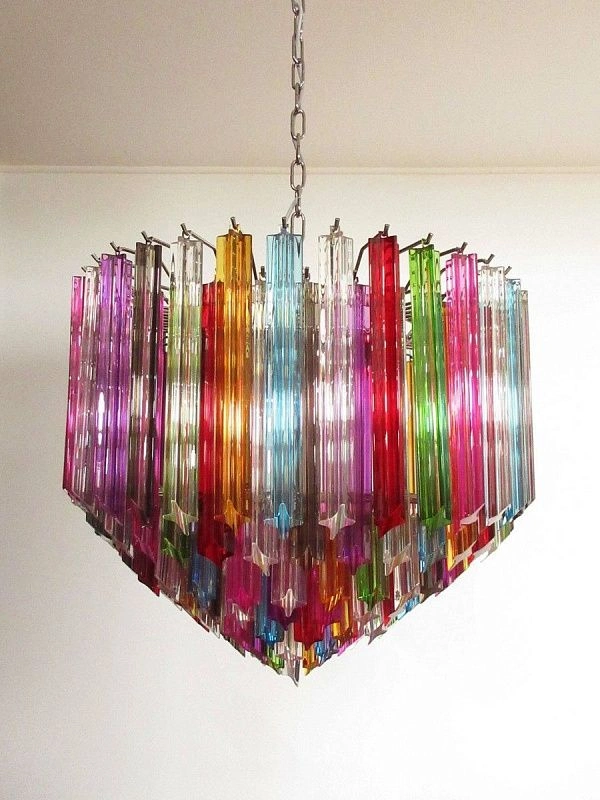 Винтажная люстра Murano Chandelier 163 Multi-Colored Prism Glass