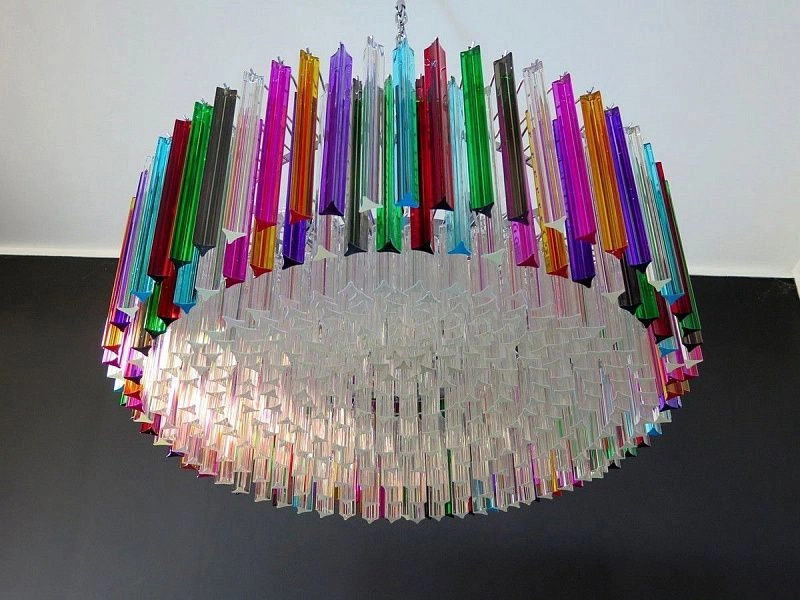 Винтажная люстра Murano Chandelier 391 Multicolored Prism Glass