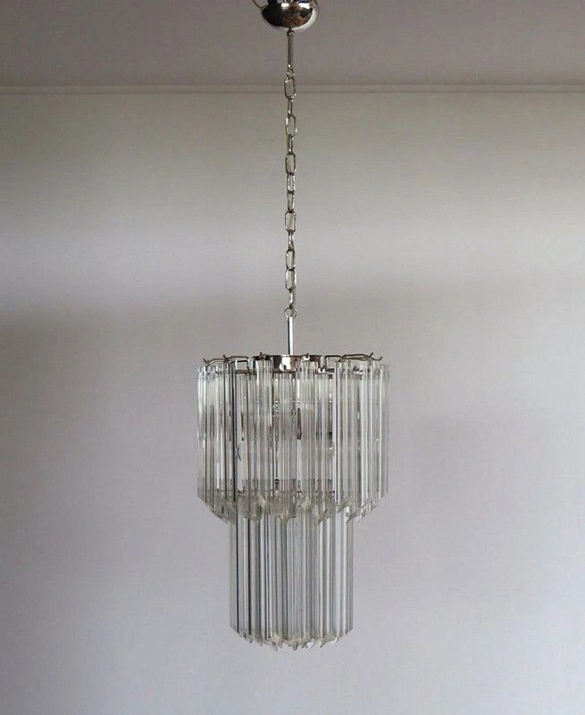 Винтажная люстра Murano Chandelier 46 Clear Prism Glass