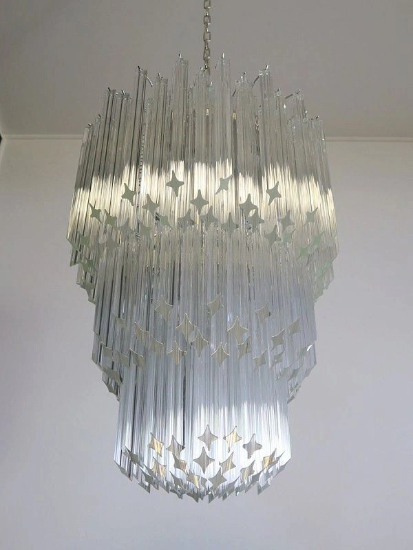 Винтажная люстра Murano Chandelier 184 Clear Prism Glass