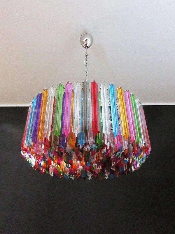 Винтажная люстра Murano Chandelier 265-1 Multicolored Prism Glass