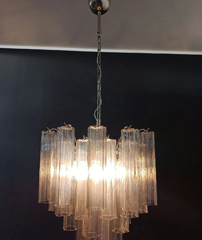 Винтажная люстра Murano Chandelier 36 Smoke-Colored Glass Tubes