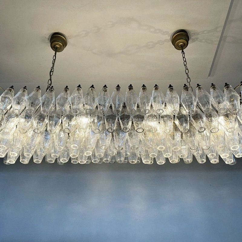 Винтажная люстра Murano Chandelier 138 Clear Poliedri Glass