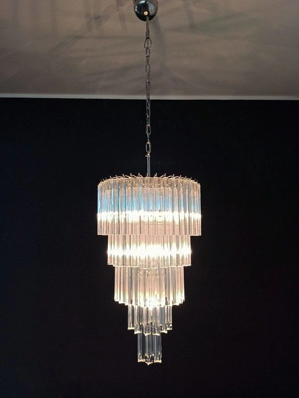 Винтажная люстра Murano Chandelier 111 Clear Prism Glass