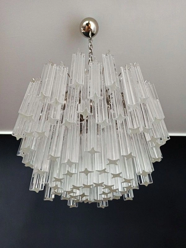Винтажная люстра Murano Chandelier 107-2 Clear Prism Glasses