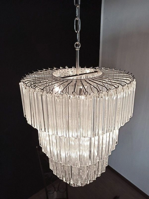 Винтажная люстра Murano Chandelier 112 Clear Prism Glasses