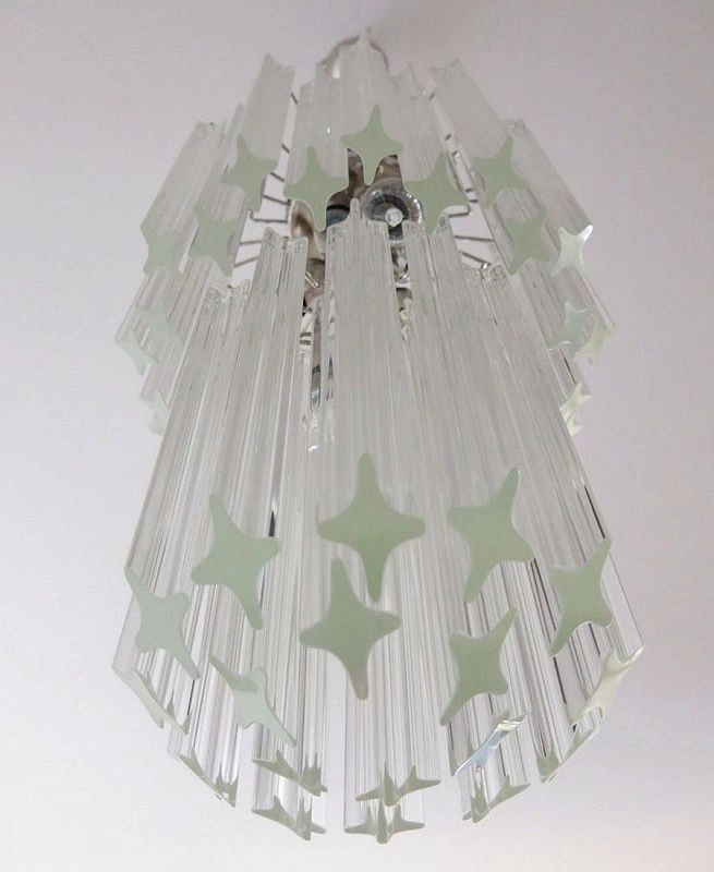 Винтажная люстра Murano Chandelier 46 Clear Prism Glass