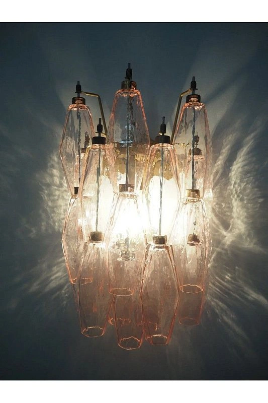 Настенный светильник Murano Wall Lamp 17 Pink Poliedri Glass