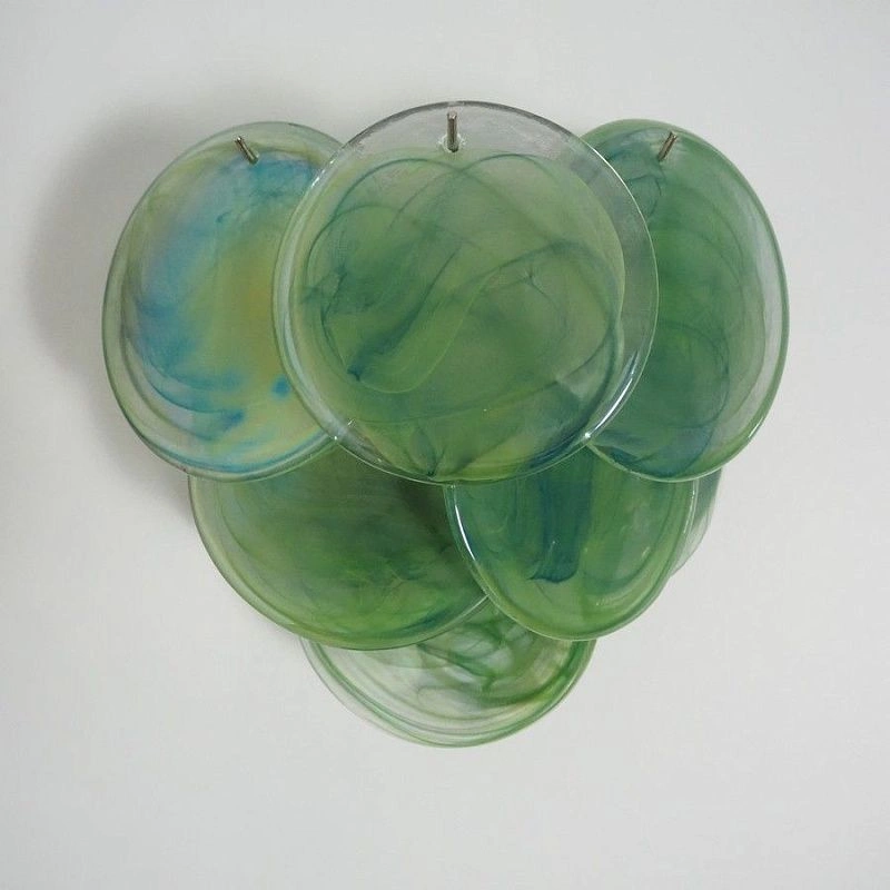 Настенный светильник Murano Wall Lamp 10 Alabaster Green Disk Glass