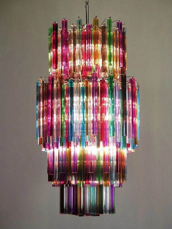 Винтажная люстра Murano Chandelier 242-1 Multicolored Prism Glasses