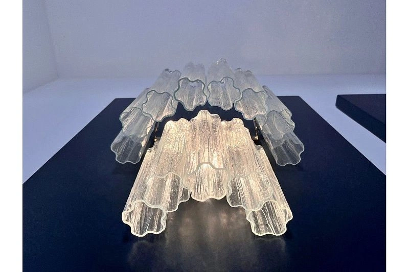 Настенный светильник Murano Wall Lamp 13 Clear Glass Tubes