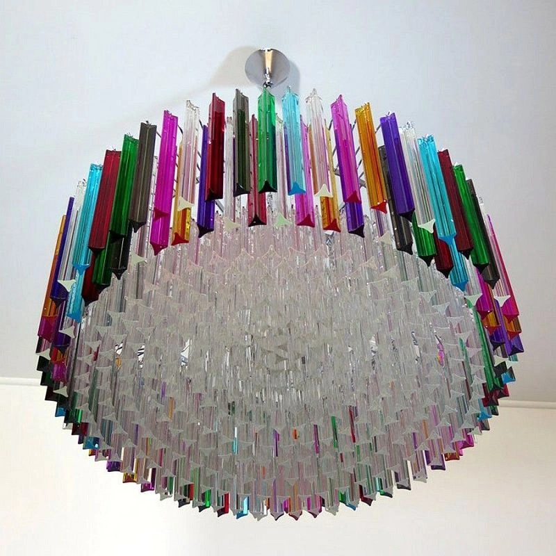 Винтажная люстра Murano Chandelier 391 Multicolored Prism Glass