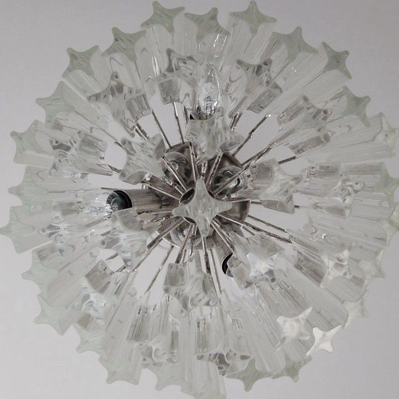 Винтажная люстра Murano Chandelier 47 Clear Prism Glass