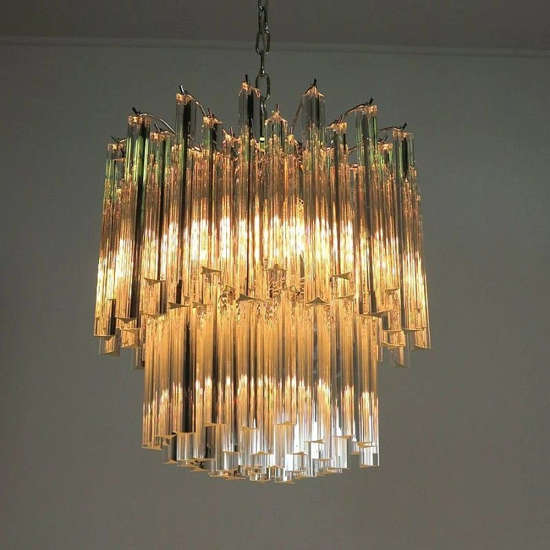 Винтажная люстра Murano Chandelier 107-1 Clear Prism Glasses