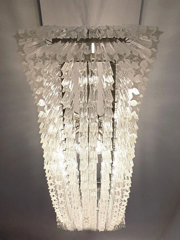 Винтажная люстра Murano Chandelier 292 Clear Prism Glasses