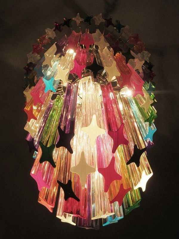 Винтажная люстра Murano Chandelier 111 Multicolored Prism Glasses