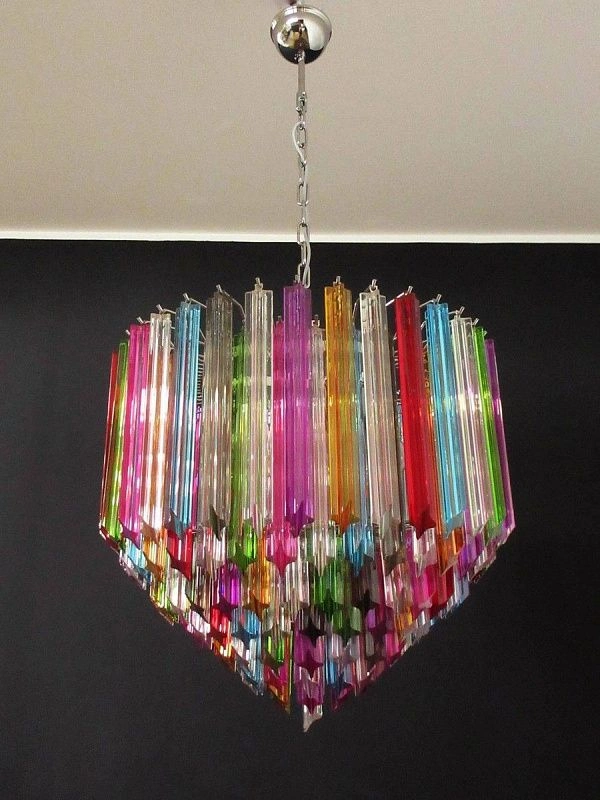 Винтажная люстра Murano Chandelier 163 Multi-Colored Prism Glass