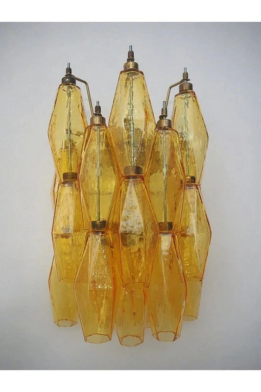 Настенный светильник Murano Wall Lamp 17 Yellow Poliedri Glass
