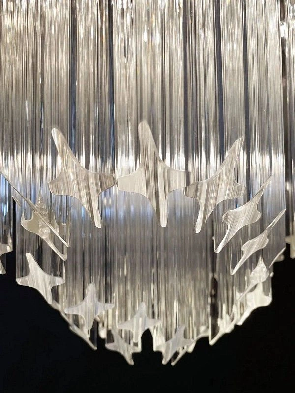 Винтажная люстра Murano Chandelier 60 Clear Prism Glass
