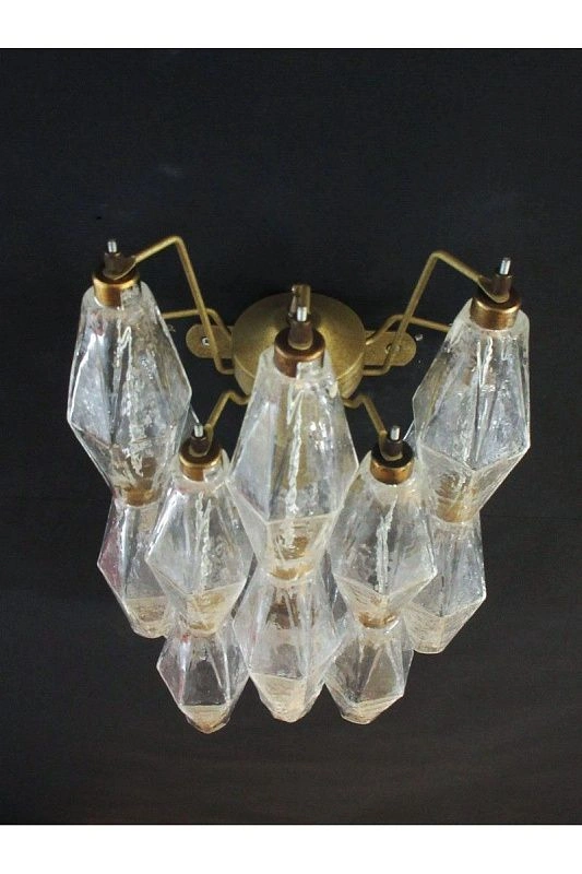 Настенный светильник Murano Wall Lamp 16 Clear Poliedri Glass