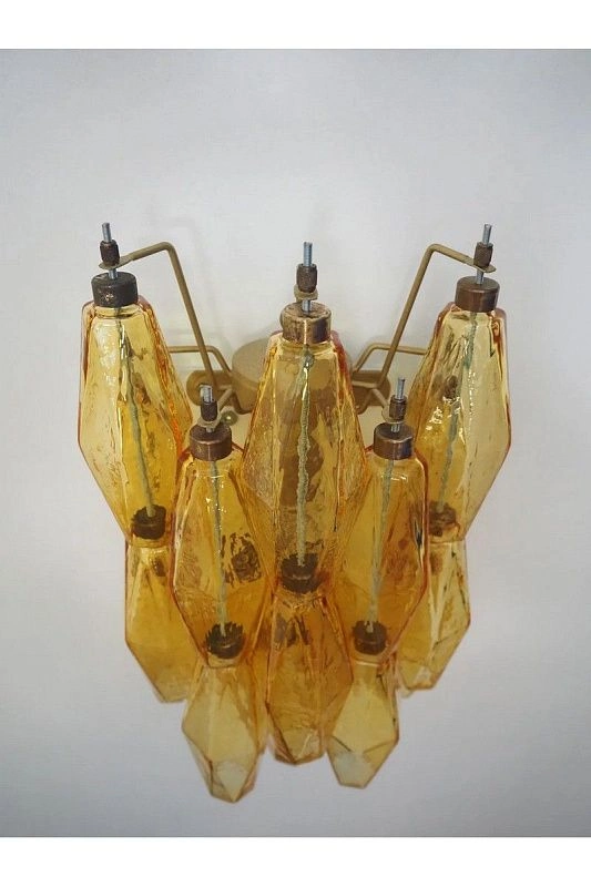 Настенный светильник Murano Wall Lamp 17 Yellow Poliedri Glass