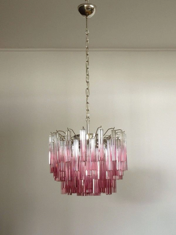 Винтажная люстра Murano Chandelier 107 Purple Prism Glass