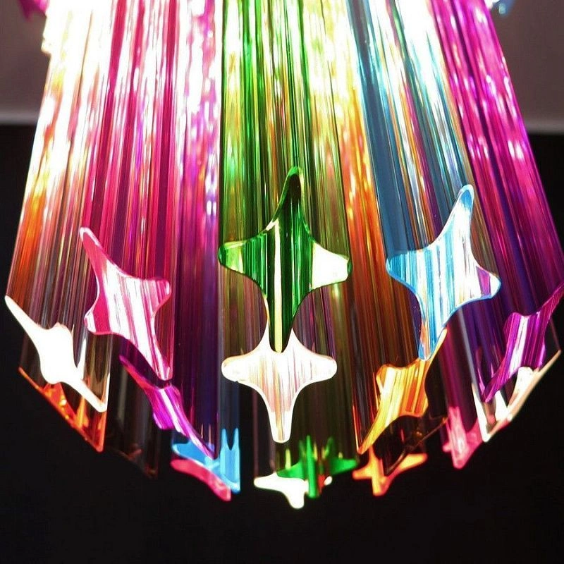 Винтажная люстра Murano Chandelier 46 Multicolored Prism Glass