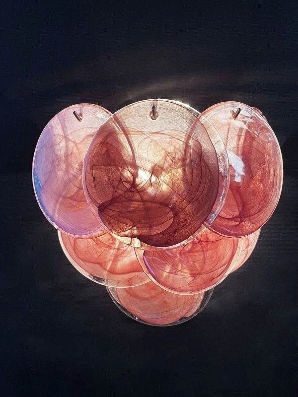 Настенный светильник Murano Wall Lamp 10 Alabaster Pink Disk Glass