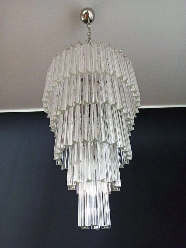Винтажная люстра Murano Chandelier 111 Clear Prism Glass