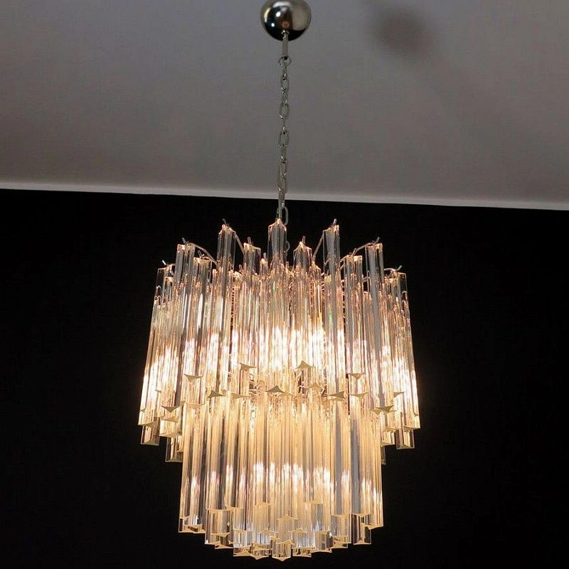 Винтажная люстра Murano Chandelier 107-1 Clear Prism Glasses