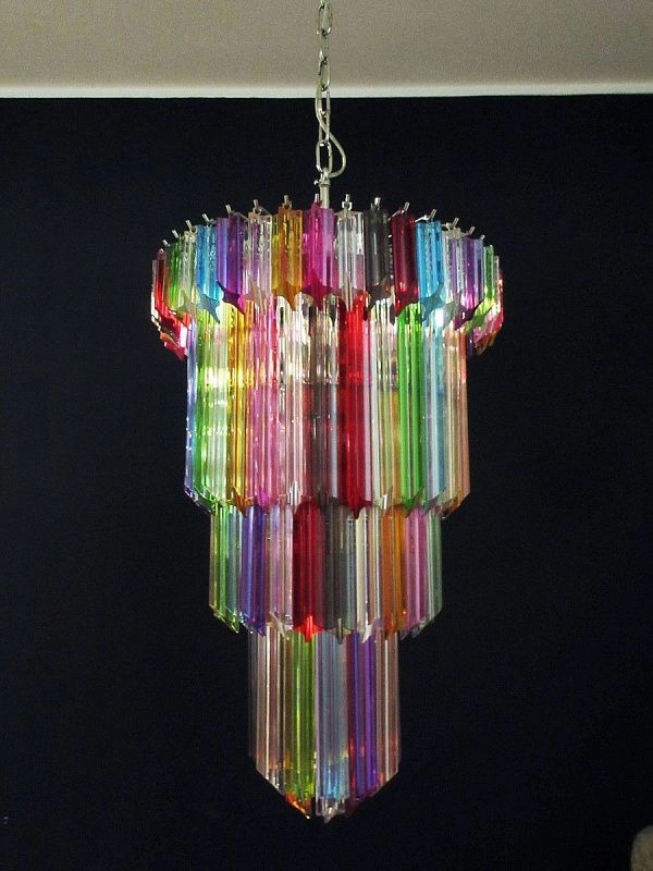Винтажная люстра Murano Chandelier 111 Multicolored Prism Glasses