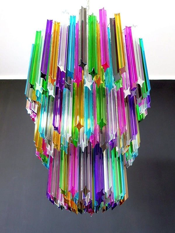 Винтажная люстра Murano Chandelier 184 Multicolored Prism Glass