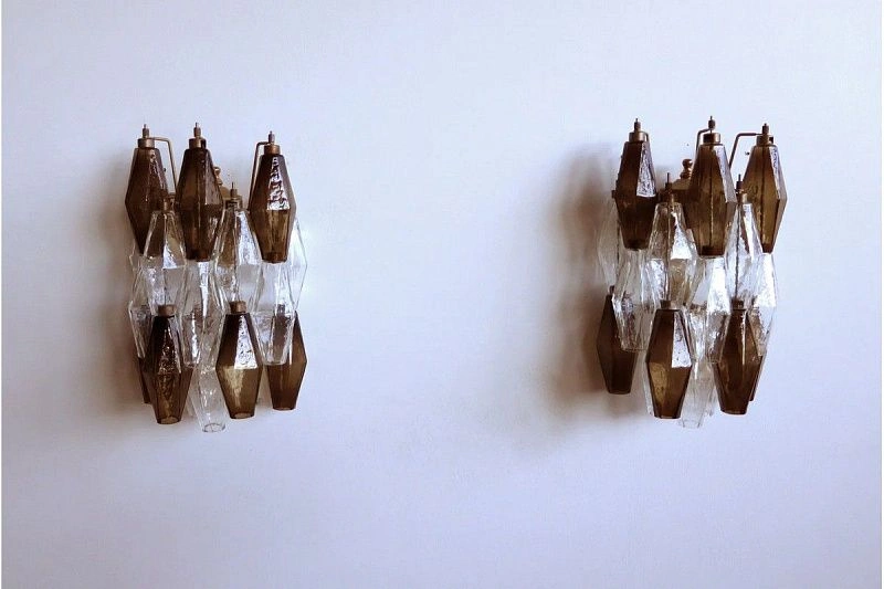 Настенный светильник Murano Wall Lamp 17 Smoke-Finished Poliedri Glass