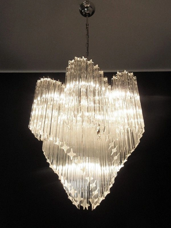 Винтажная люстра Murano Chandelier 114 Clear Prism Glass