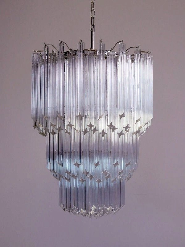 Винтажная люстра Murano Chandelier 184 Clear Prism Glass